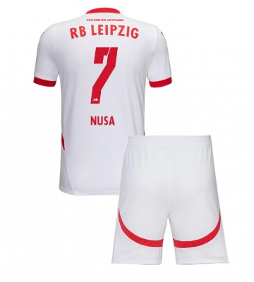 RB Leipzig Antonio Nusa #7 Domácí dres komplet pro Děti 2024-25 Krátkým Rukávem (+ Krátké kalhoty)